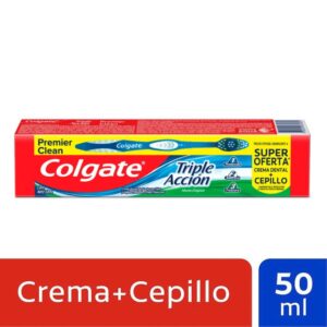 Crema dental Colgate triple acción 50ML + Cepillo